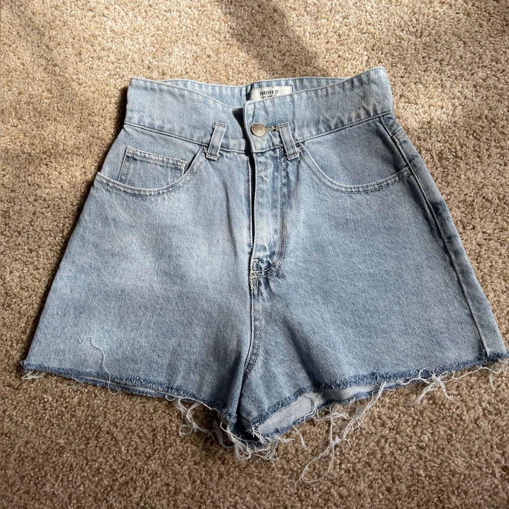 Forever 21 denim high waisted shorts. Size 24.